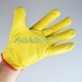Leather Driving Gloves | Yellow | Red Trim Felt Lined | Size 10