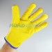 Leather Driving Gloves | Yellow | Blue Trim Felt Lined | Size 9