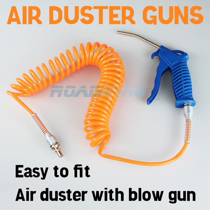 Air duster guns attach to the auxiliary air line in a truck and allow you to easily dust your HGV cab with a blast of air.