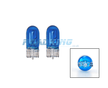 T10 5W 24 Volt Blue Bulb x 2