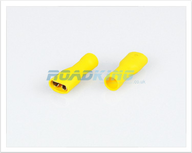 Shrouded Female Blade Terminals | Insulated Yellow Female Terminals 2.5 - 6.0mm | 100 Pcs