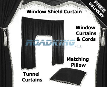 Truck Curtains - Black and White - Velvet