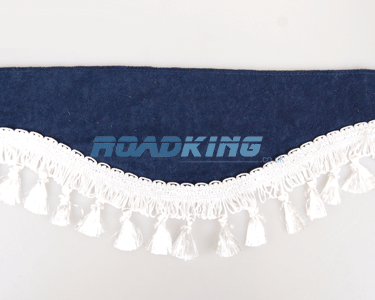 Window Shield with Fringes - Blue and Silver - Velvet