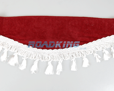 Window Shield with Fringes - Red and Silver - Velvet