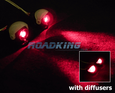 Twin Red Lights With Diffusers - 24 Volt