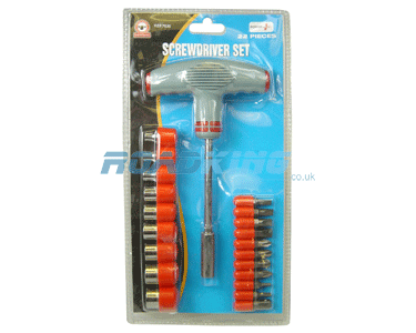 22Pc T-Bar Screwdriver Set
