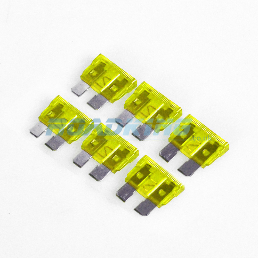 20a Blade Fuse 6x Pack 20 Amp Yellow ROADKING.co.uk