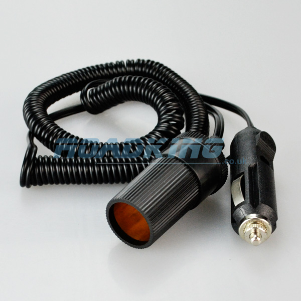 9' Coiled Lead Extension Socket 12v / 24v ROADKING.co.uk
