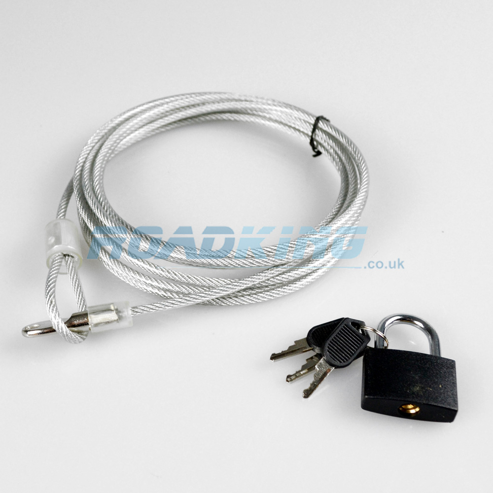 Rolson Security Cable & Lock 3m x 4mm ROADKING.co.uk
