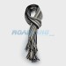 Mens Striped Scarf | Black, White, Grey & Gold