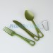 Polycarbonate Camping Cutlery Set | Army Green