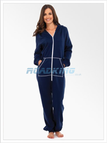 Ladies Plain Hooded Onesie | All In One Blue