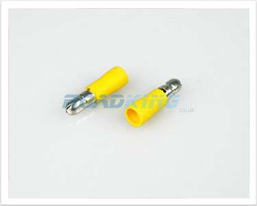 Crimp Terminals | Insulated Yellow Male Bullet Terminals 2.5 - 6.0mm² | 100 Pcs