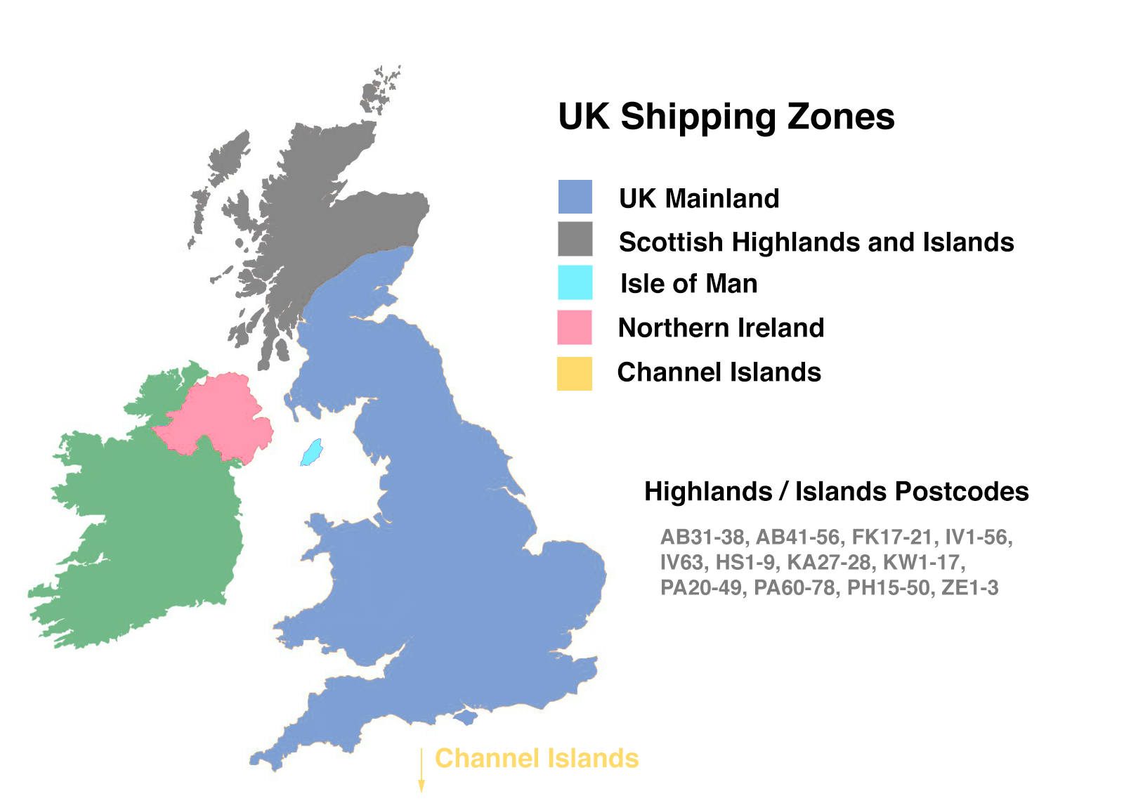 Uk Shipping Zones Map