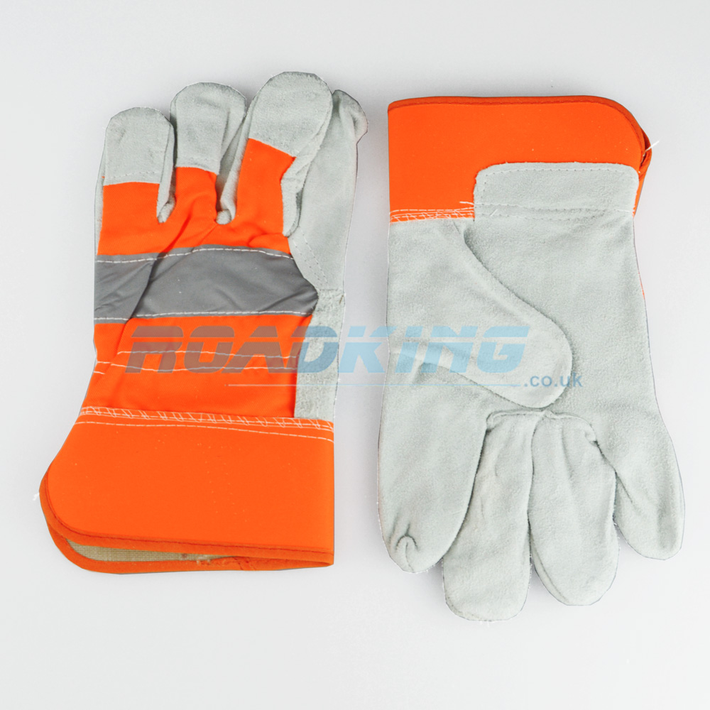 Reflective Work Gloves | Orange & Grey