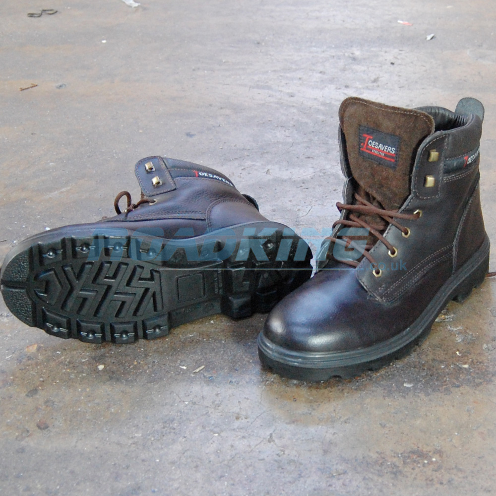 Toesavers Leather Safety Boot Brown ROADKING
