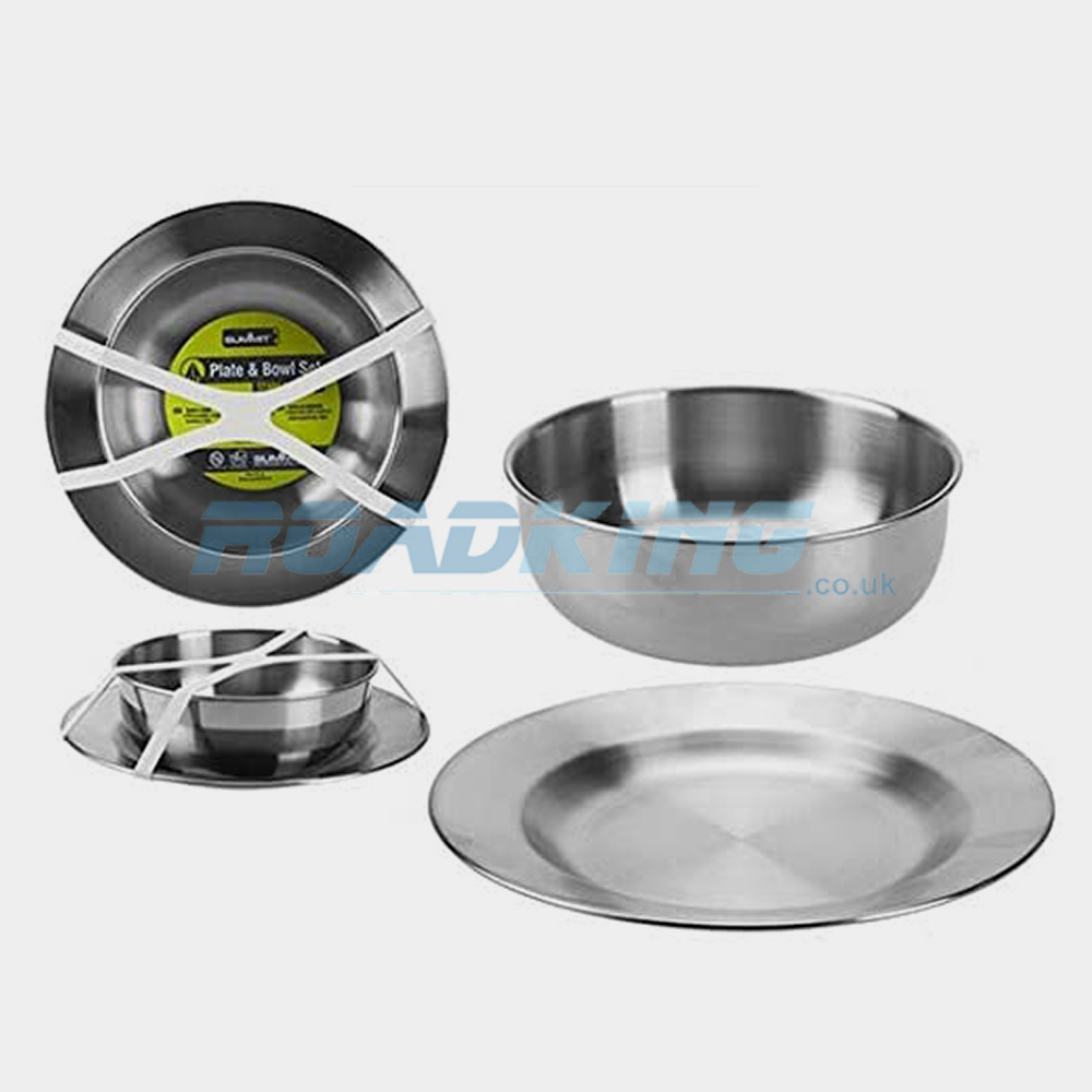 Travel / Camping Plate Set | Stainless Steel Plate & Bowl 2 Piece Set