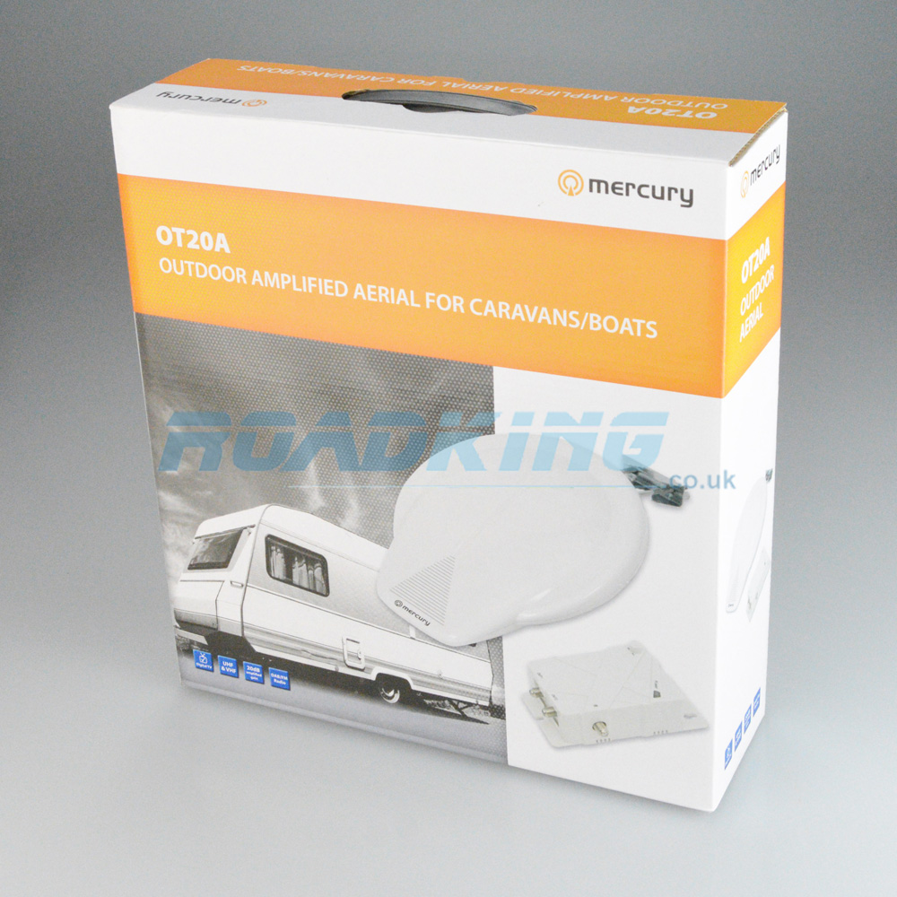 Mercury Outdoor HDTV Aerial – Amplified For Caravans & Boats, With DAB/FM Radio