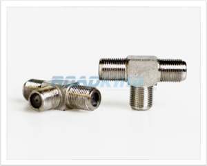 F Type 3 Way Female T Socket / Adapter / Splitter / Joiner / Coupler