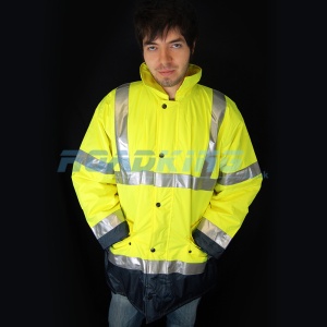 Hi-Viz Parka Jacket | Yellow & Navy - XXL