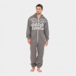 Mens Fairilse Hooded Cotton Onesie | All In One Grey