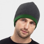 Reversible Beanie Hat | Grey & Green