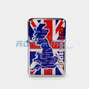 Union Jack Map Zippo Style Lighter